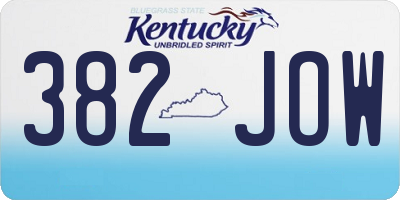 KY license plate 382JOW