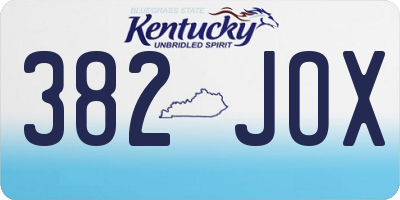 KY license plate 382JOX