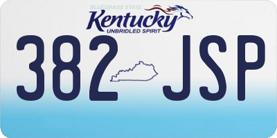 KY license plate 382JSP