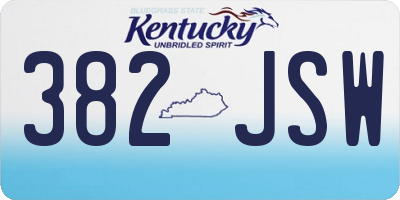 KY license plate 382JSW