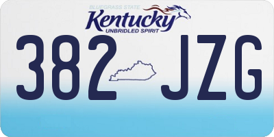 KY license plate 382JZG