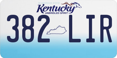 KY license plate 382LIR