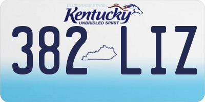KY license plate 382LIZ