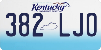 KY license plate 382LJO