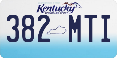 KY license plate 382MTI