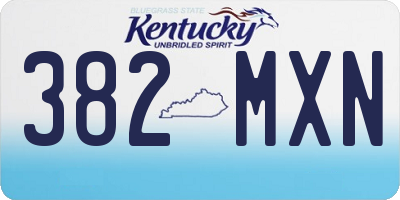 KY license plate 382MXN