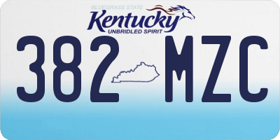 KY license plate 382MZC