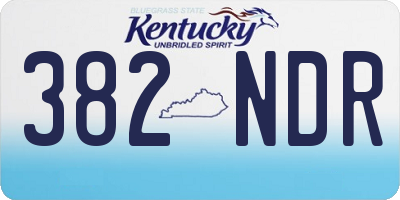 KY license plate 382NDR