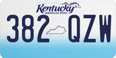 KY license plate 382QZW