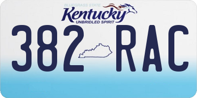 KY license plate 382RAC