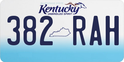 KY license plate 382RAH