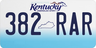 KY license plate 382RAR