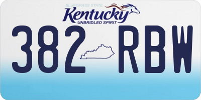 KY license plate 382RBW