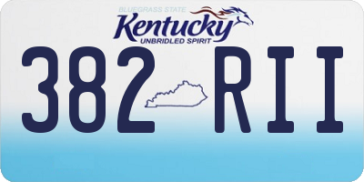 KY license plate 382RII
