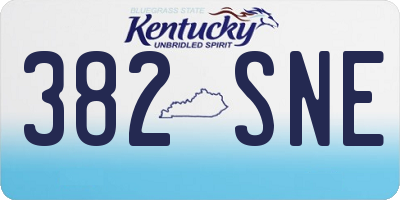 KY license plate 382SNE