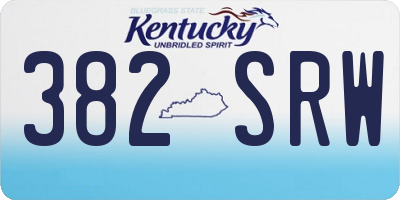 KY license plate 382SRW