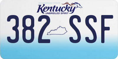 KY license plate 382SSF