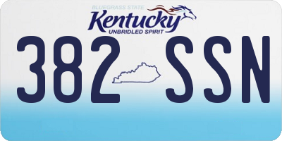 KY license plate 382SSN