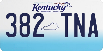KY license plate 382TNA
