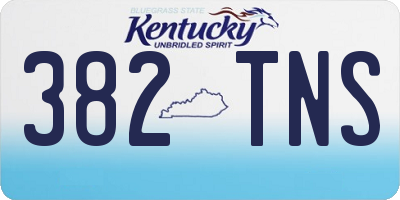 KY license plate 382TNS