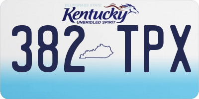 KY license plate 382TPX