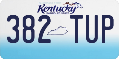 KY license plate 382TUP