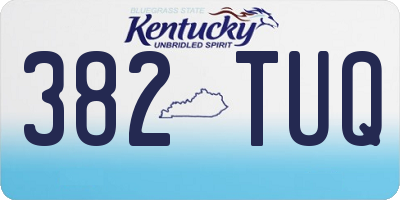 KY license plate 382TUQ