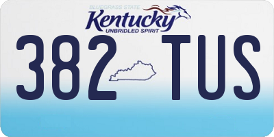 KY license plate 382TUS