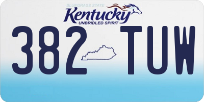 KY license plate 382TUW