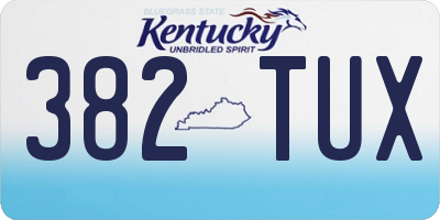 KY license plate 382TUX