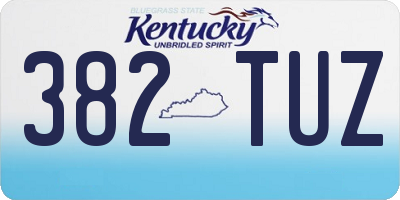 KY license plate 382TUZ