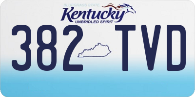 KY license plate 382TVD