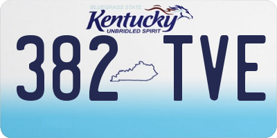 KY license plate 382TVE