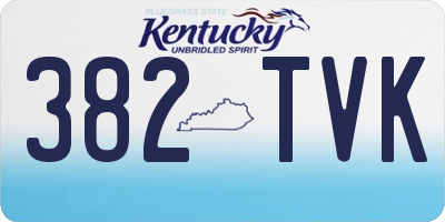 KY license plate 382TVK