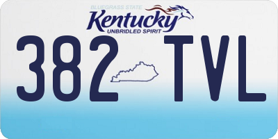 KY license plate 382TVL