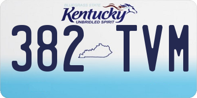 KY license plate 382TVM
