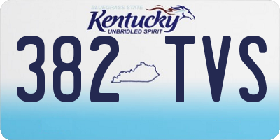 KY license plate 382TVS