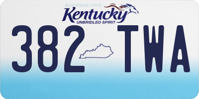 KY license plate 382TWA
