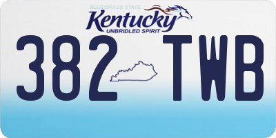 KY license plate 382TWB
