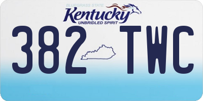 KY license plate 382TWC