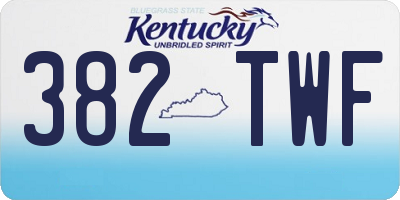 KY license plate 382TWF