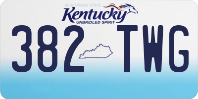 KY license plate 382TWG