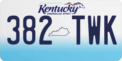 KY license plate 382TWK