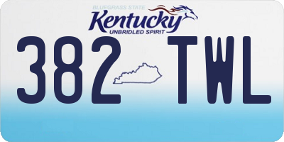 KY license plate 382TWL