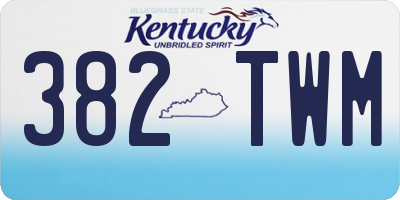 KY license plate 382TWM