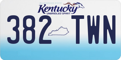 KY license plate 382TWN