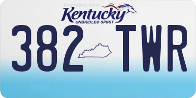 KY license plate 382TWR