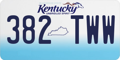 KY license plate 382TWW