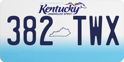 KY license plate 382TWX