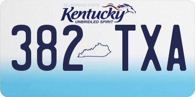 KY license plate 382TXA